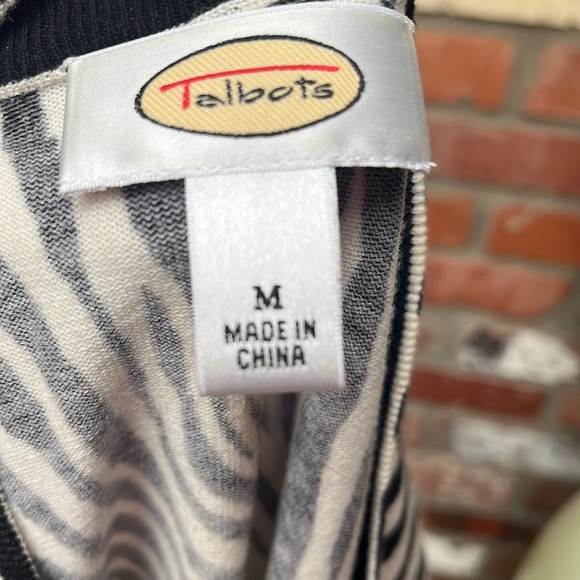 Talbots Zebra Print Cardigan size M - Picture 4 of 4